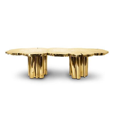 Unique Design 12 Seats Gold Dining Table