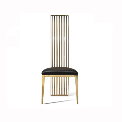 Nordic modern stainless steel high back dining room chair