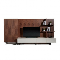 White walnut color combination tv cabinet