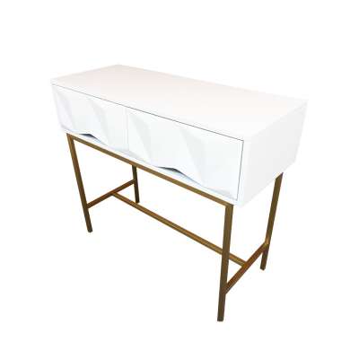 Glossy white wooden buffet metal frame console table furniture