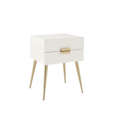 Elegant design bedroom furniture rose gold leg nightstand bed side table