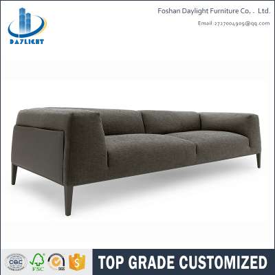 Modern gery color linen living room sofa fabric couch