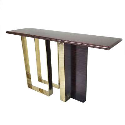 Luxury living room high end brushed gold console table