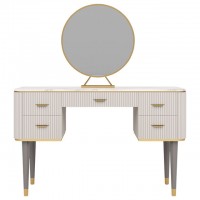 modern wooden top marble dressing mirror table with stainless steel