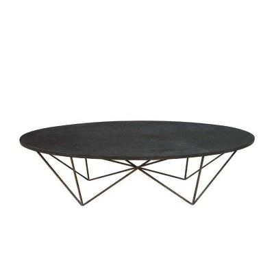 Stainless steel natural marble round designs furniture coffee table