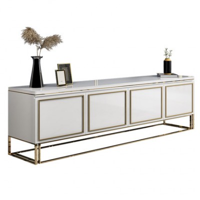 European luxury style tv stand living room stainless steel tv cabinets