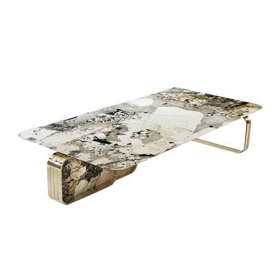 Modern design metal base coffee tables marble living room furniture