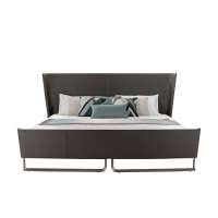 Italian design beds bedroom furniture faux leather bedding set