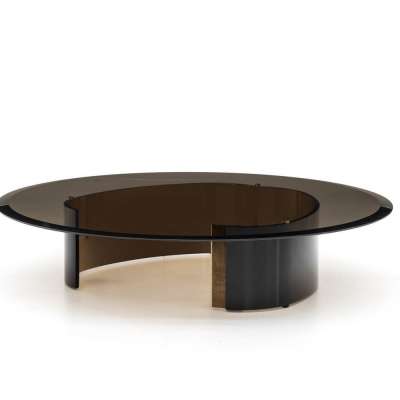 Glass top stainless steel legs modern coffee table