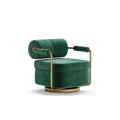 Modern green relaxing velvet lazy sofa chair