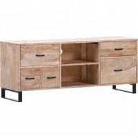 industrial & vintage solid acacia live edge natural wood 5 drawers TV Cabinet