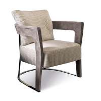 Luxury easy upholstered wood arm chair