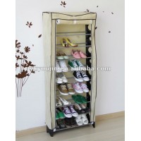 2015 covered plastic shoe rack fabric shoe rack